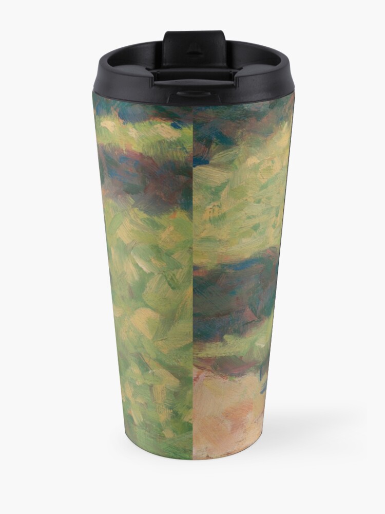 Alternate view of Peasant with a Hoe Oil Painting by Georges Seurat Travel Mug