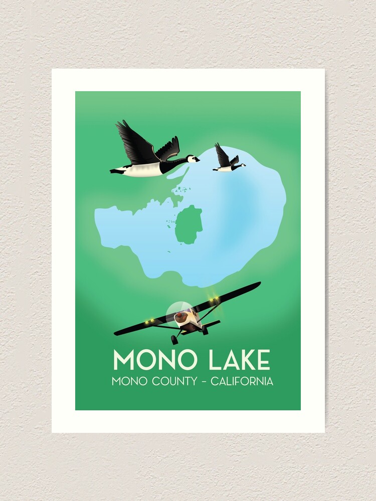 "Mono Lake, Mono County, California Travel poster map" Art Print for