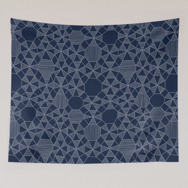 Item preview, Doodle Geometrics on Blue designed and sold by The Wellington Boot.