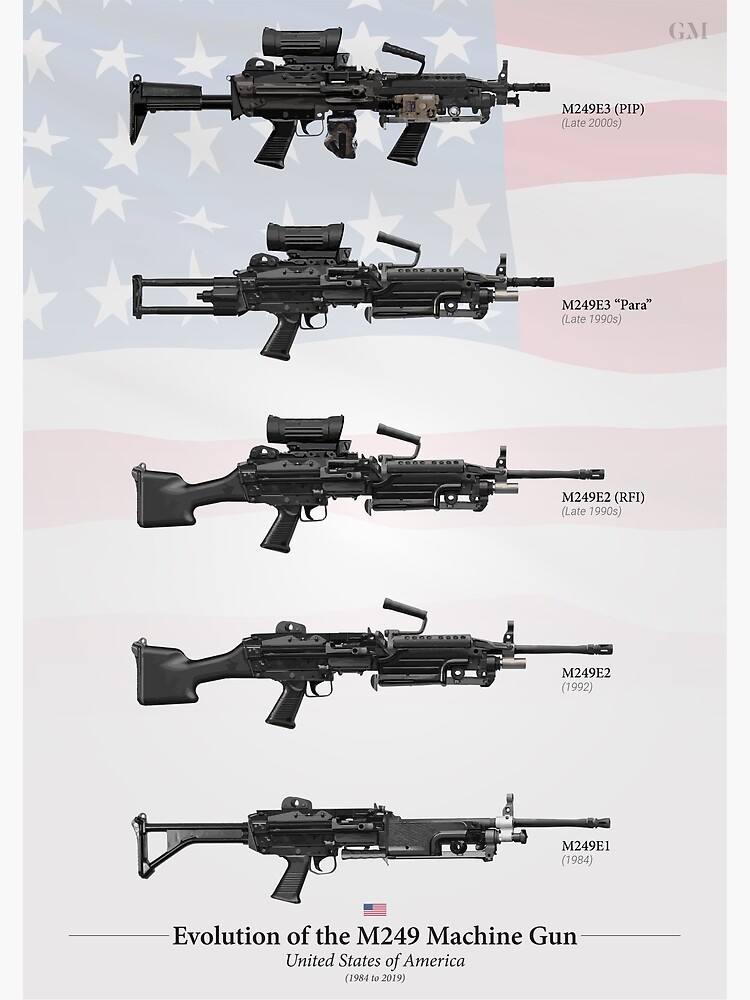 "Evolution of the M249 Machine Gun" Canvas Print by nothinguntried