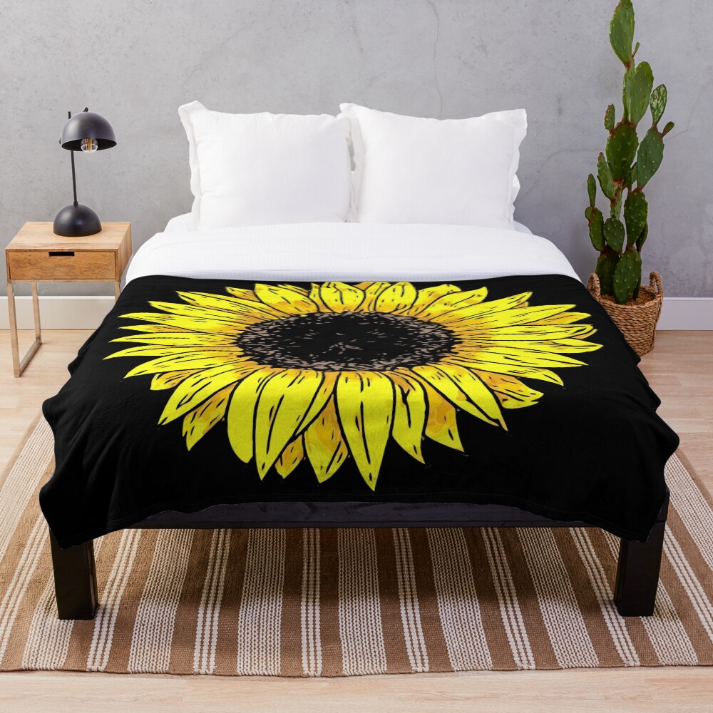 "sunflower, flower, yellow, summer, flowers, sunflowers" Throw Blanket