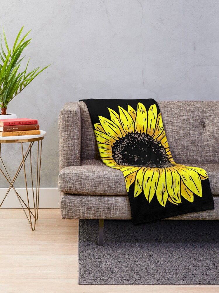 "sunflower, flower, yellow, summer, flowers, sunflowers" Throw Blanket
