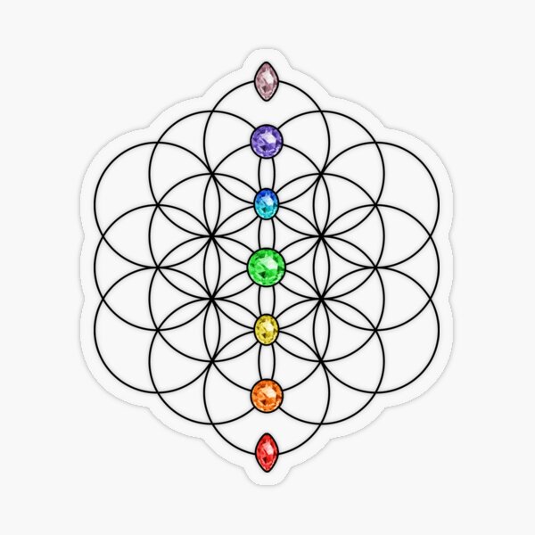 Chakra Legging With Sacred Geometry (Flower of Life) - Third Eye Threads