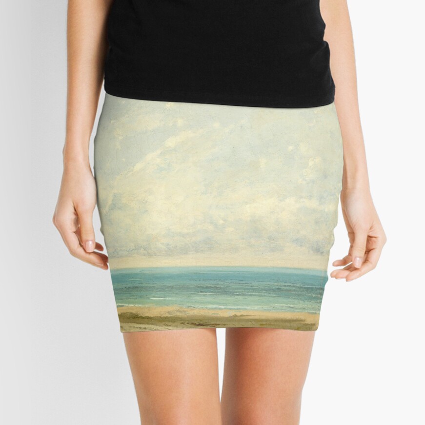 Calm Sea Oil Painting by Gustave Courbet Mini Skirt