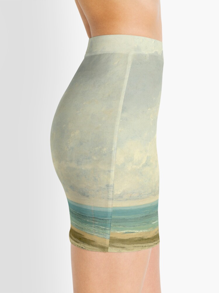 Alternate view of Calm Sea Oil Painting by Gustave Courbet Mini Skirt