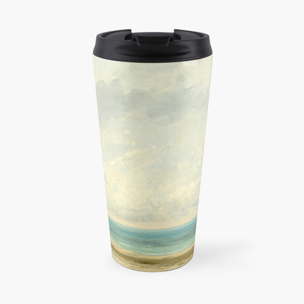 Calm Sea Oil Painting by Gustave Courbet Travel Mug