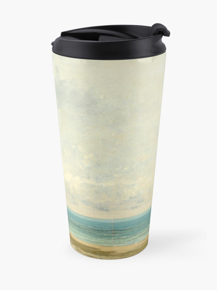 Alternate view of Calm Sea Oil Painting by Gustave Courbet Travel Mug