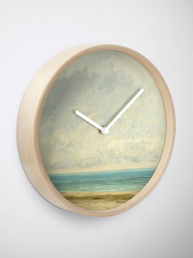 Alternate view of Calm Sea Oil Painting by Gustave Courbet Clock