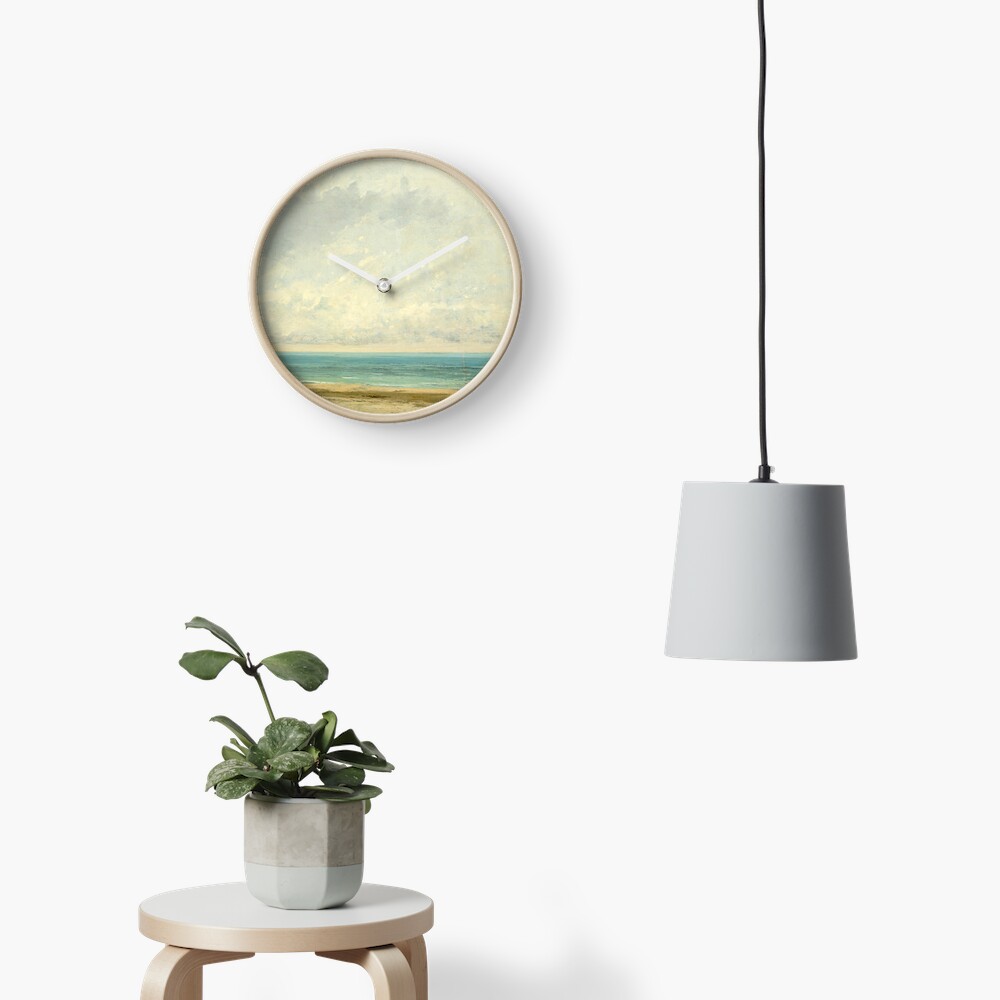Calm Sea Oil Painting by Gustave Courbet Clock