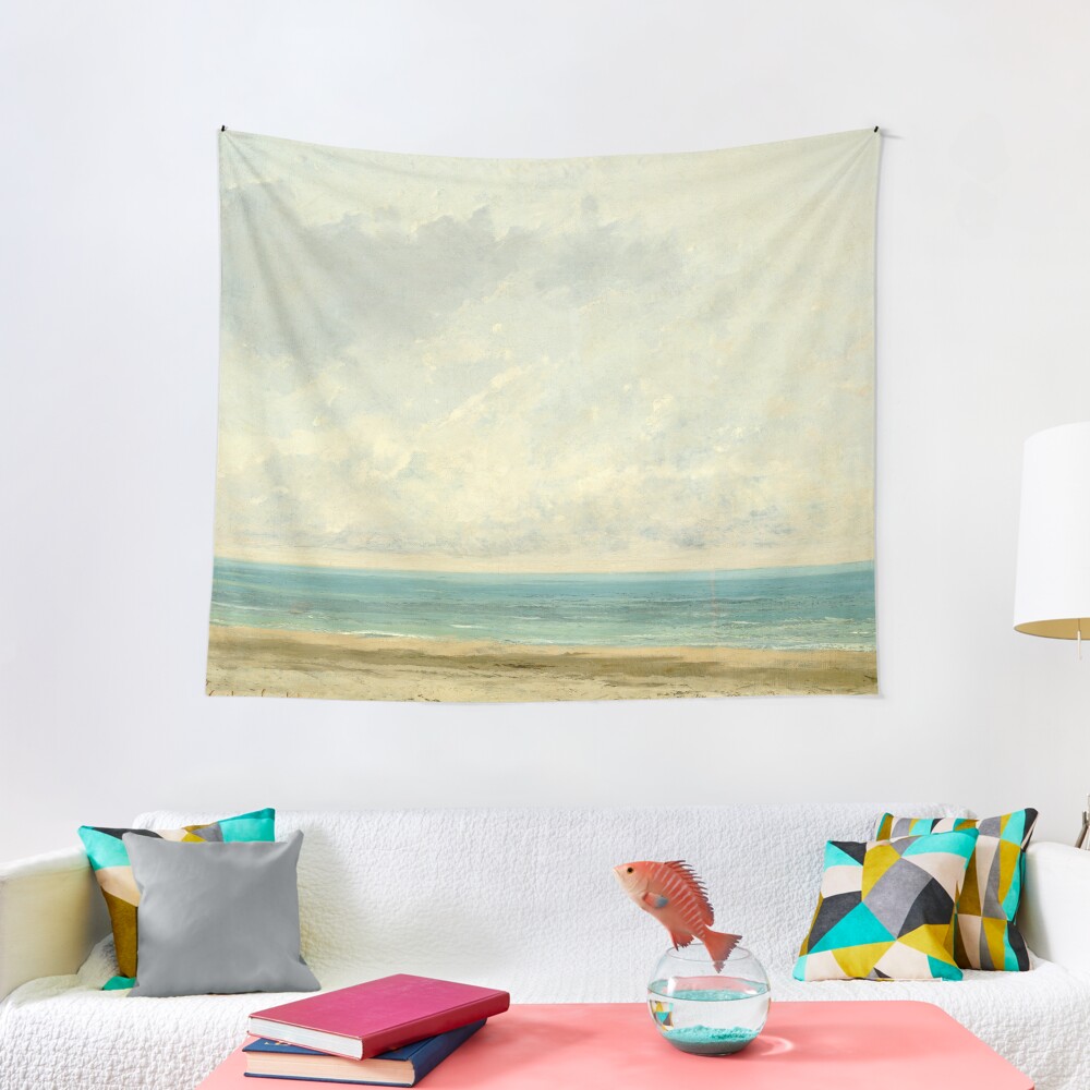 Calm Sea Oil Painting by Gustave Courbet Tapestry