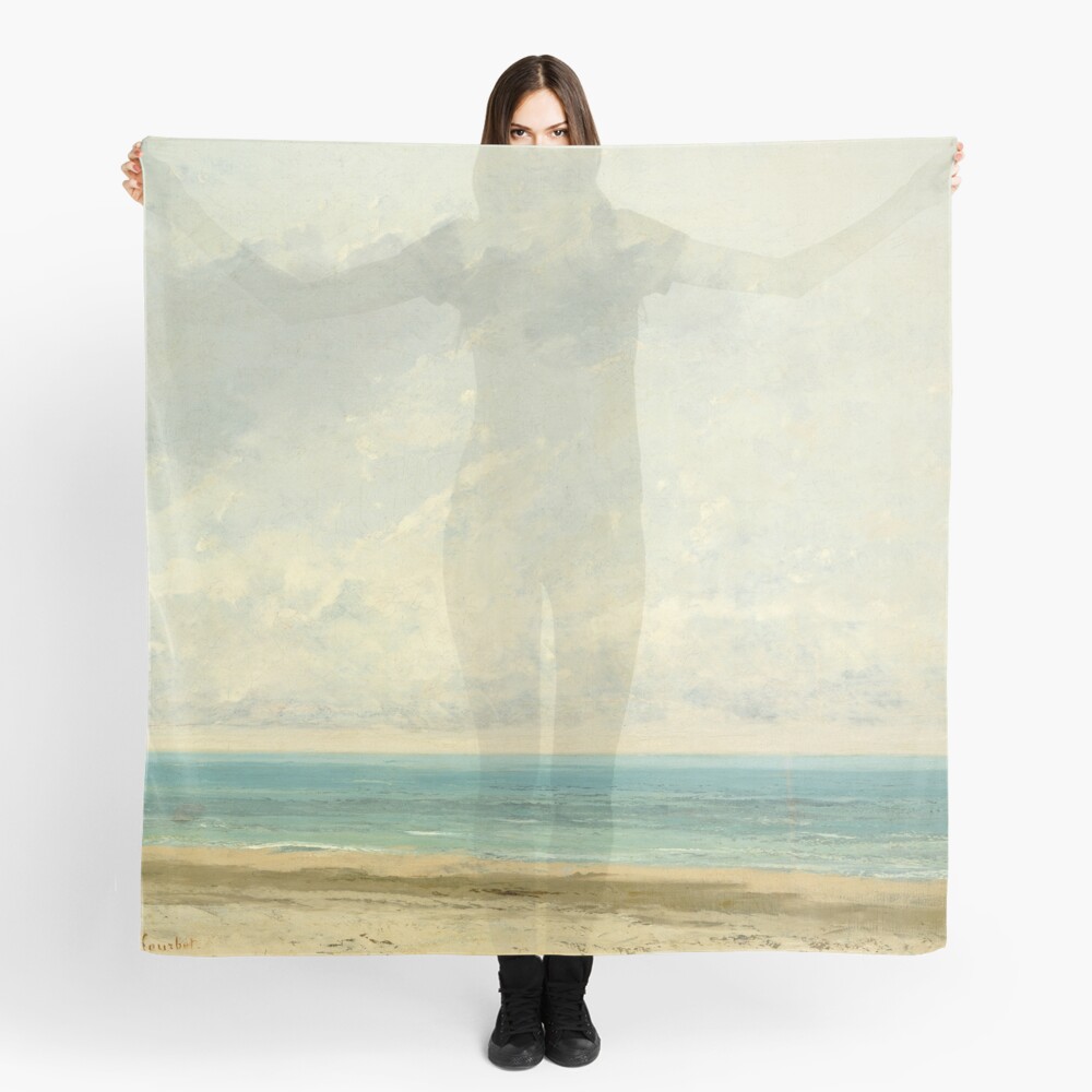 Calm Sea Oil Painting by Gustave Courbet Scarf