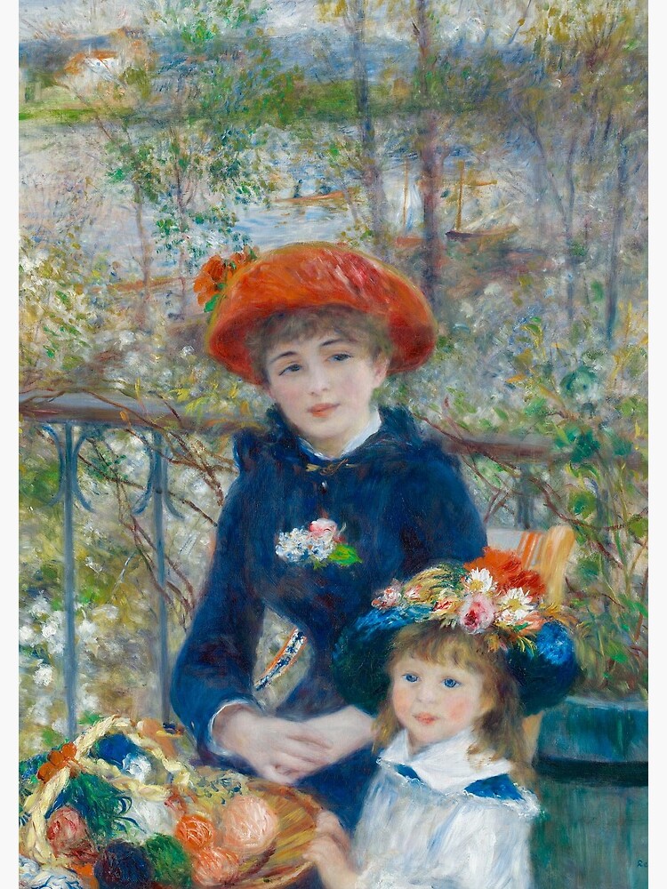 Two Sisters on the Terrace Oil Painting by Auguste Renoir by podartist