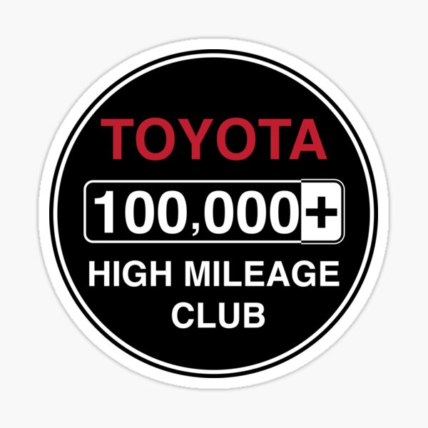 Toyota High Mileage Club - 100,000+ Miles Sticker