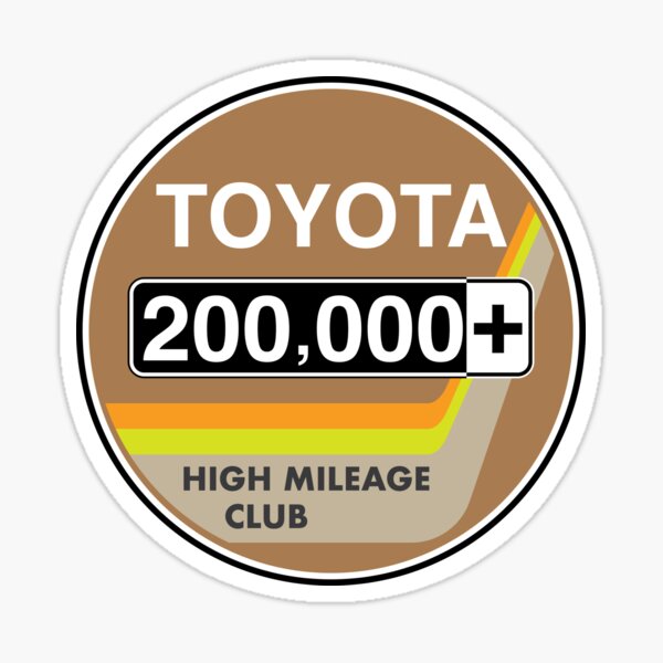 Toyota High Mileage Club - 200,000+ Miles Sticker