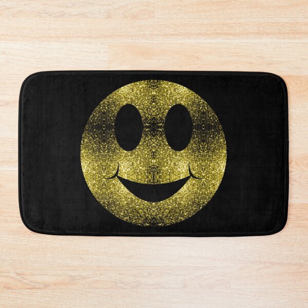 Aperçu de l'œuvre Sparkly Smiley Yellow Gold faux brillants (Photo de paillettes - non réfléchissant) créée et vendue par PLdesign.