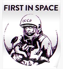 Erste im Weltraum Yuri Gagarin & Laika The Space Dog Poster