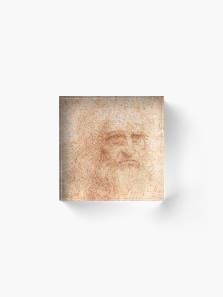Alternate view of Classic Art - Leonardo da Vinci by Leonardo da Vinci Self Portrait Acrylic Block