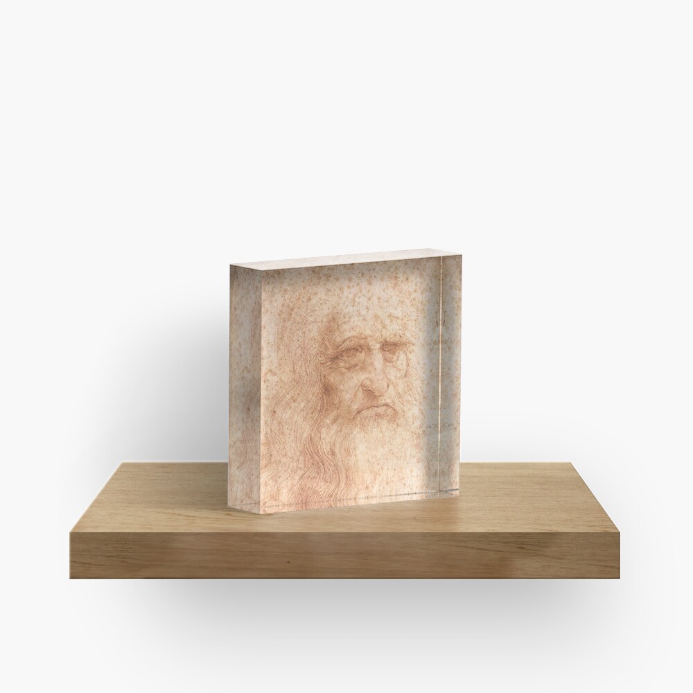Classic Art - Leonardo da Vinci by Leonardo da Vinci Self Portrait Acrylic Block
