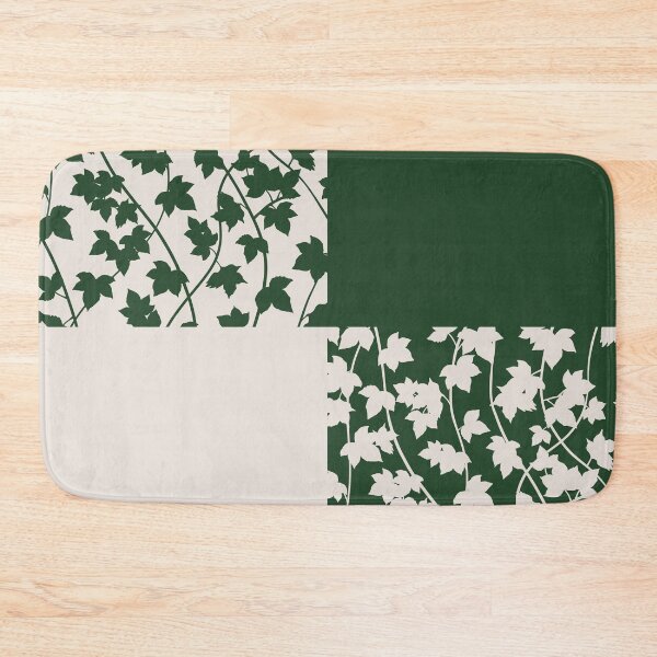 Item preview, Green leaf vines on beige chequered pattern designed and sold by patternsbymira.
