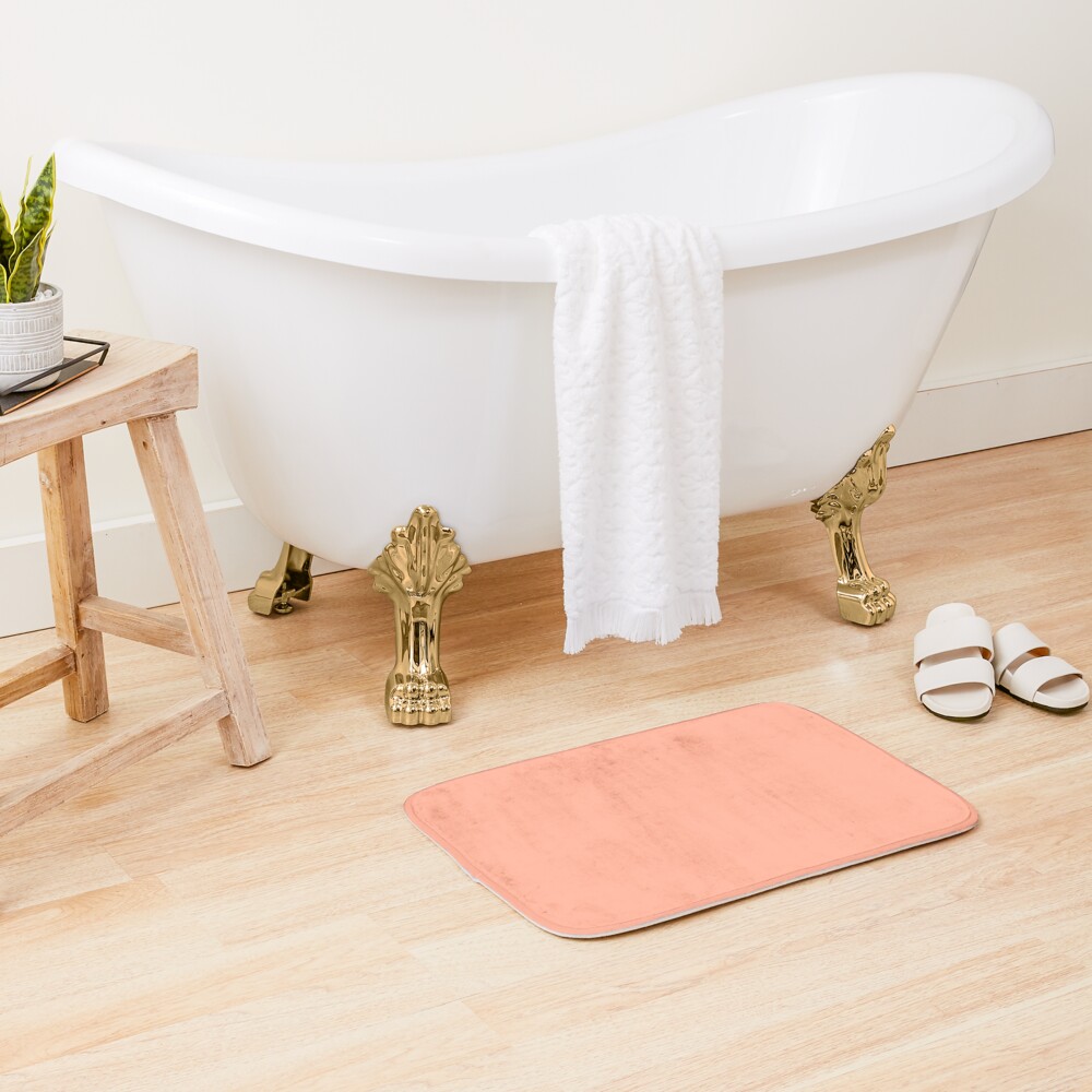 "Peach Solid Color" Bath Mat for Sale by podartist Redbubble