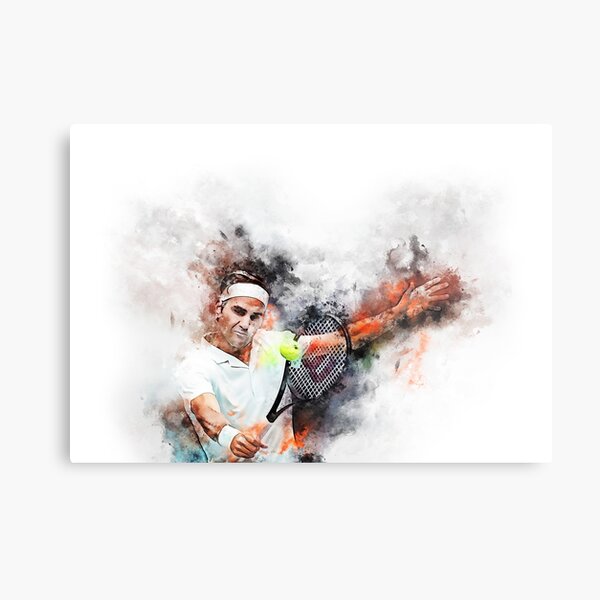 Water paints of Roger Federer Metal Print
