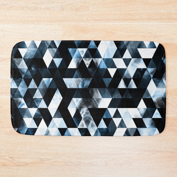 Item preview, Triangle Geometric Vibrant Blue Black White Smoky Galaxy pattern designed and sold by PLdesign.
