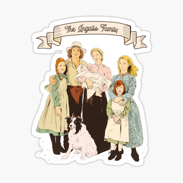 Colorful The Ingalls family in the Little house on the prairie Sticker