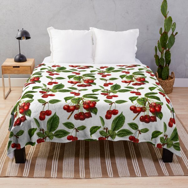 Item preview, Vintage Botanical Cherries Print on White  designed and sold by Marymarice.
