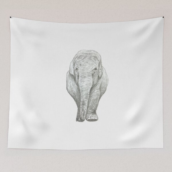 Item preview, Elephant pencil sketch designed and sold by Running-Duck.