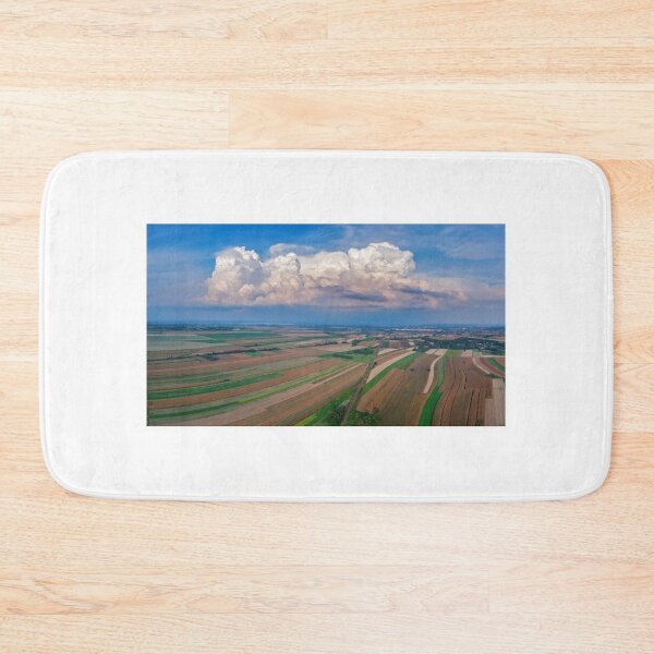 Item preview, Aerial panorama of fields under blue sky designed and sold by Lukasz Szczepanski.