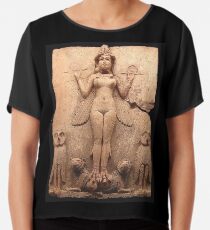 BABYLON, Queen of the Night, Goddess Ishtar, Babylonian Goddess of sex and love. Burney relief. Chiffon Top