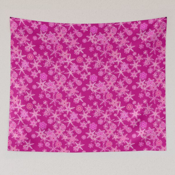 Item preview, Modern Geometric Snowflakes, Deep Fuchsia Pink  designed and sold by Marymarice.