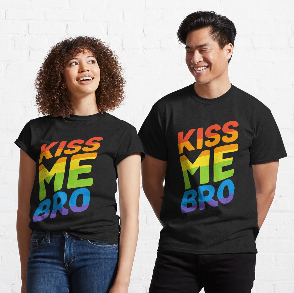 Kiss Me Bro Rainbow Gay Pride