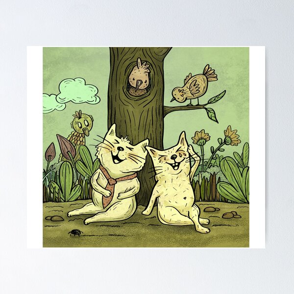 Item preview, Cats laughing designed and sold by indigogaleria.