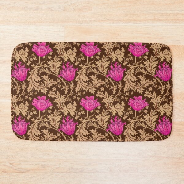 Item preview, William Morris Anemone, Brown and Fuchsia Pink designed and sold by Marymarice.