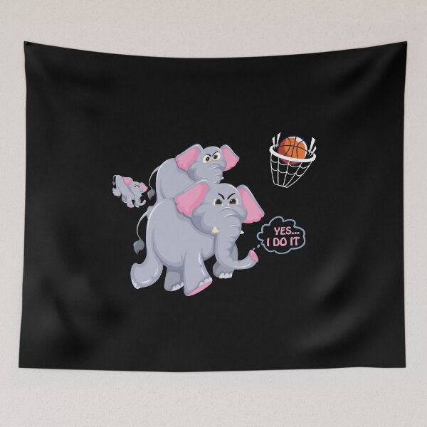Item preview, Elephant plays basketball funny tea designed and sold by Peter Azeez.