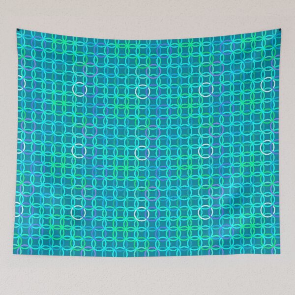 Item preview, Mid-Century Modern Circles, Turquoise and Aqua designed and sold by Marymarice.