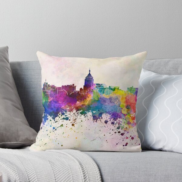 Item preview, Fresno skyline in watercolor background designed and sold by paulrommer.