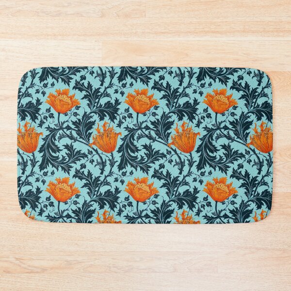 Item preview, William Morris Anemone, Indigo Blue and Coral designed and sold by Marymarice.