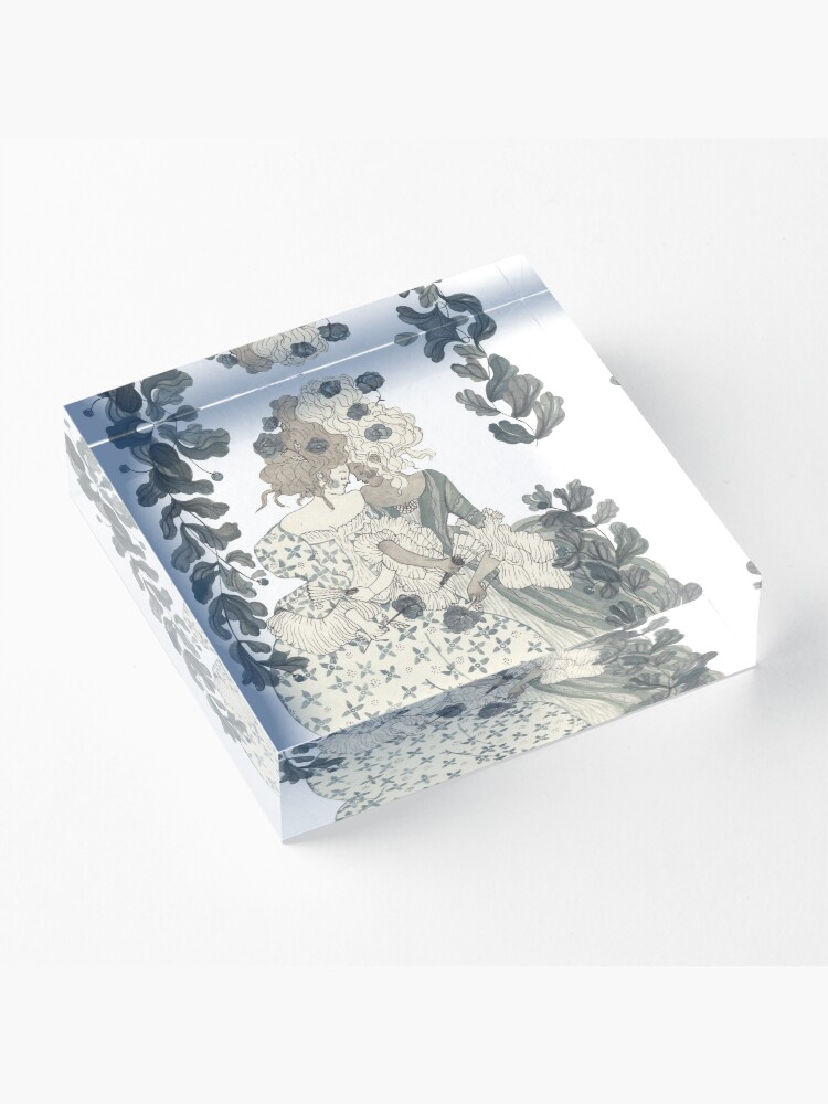 Alternate view of Blue Roses Acrylic Block