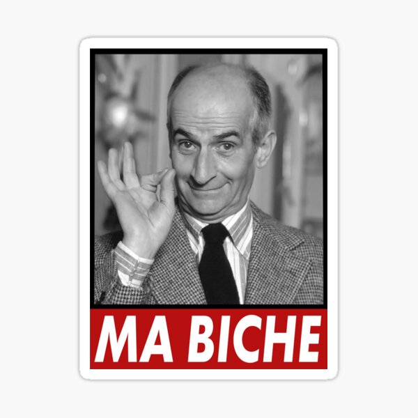 Louis De Funes Ma Biche Design Sticker By Maxsolaro Redbubble