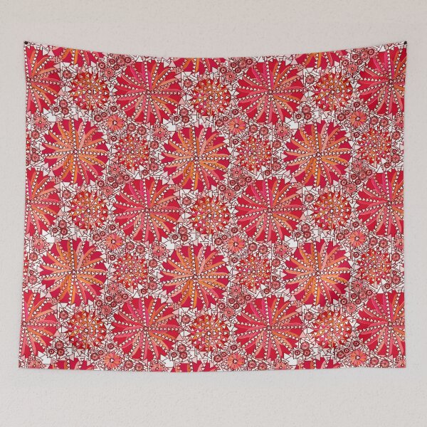 Item preview, Tribal Mandala Print, Coral Red and White  designed and sold by Marymarice.