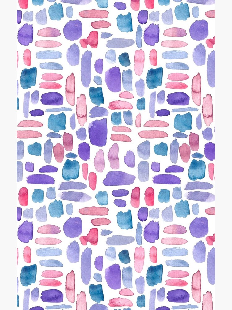 Watercolor Paint Brush Stroke Pattern - Purple, Teal, Pink by annieparsons