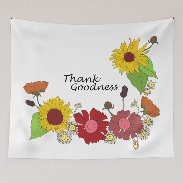 Item preview, Thank Goodness Quote with Floral Design designed and sold by DeLislesRT.
