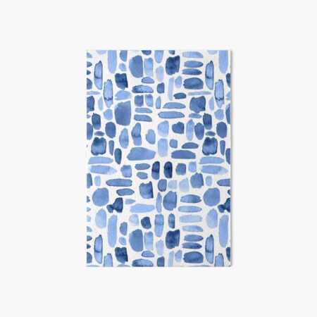 Watercolor Paint Brush Stroke Pattern - Blue Art Board Print