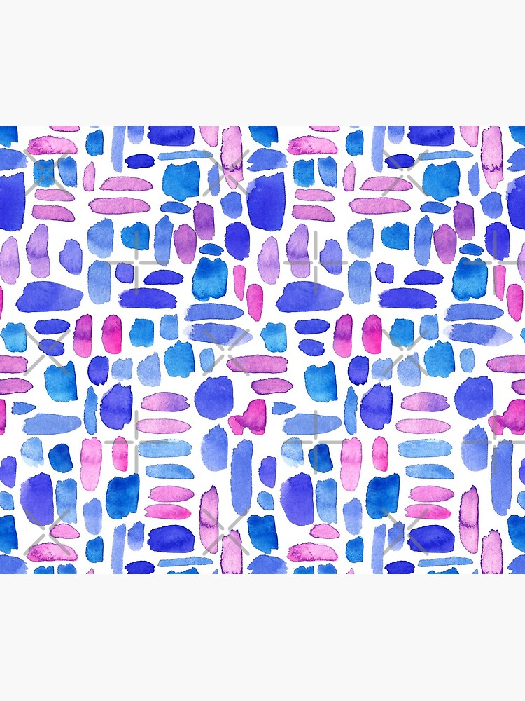 Watercolor Paint Brush Stroke Pattern - Blue, Purple, Pink by annieparsons