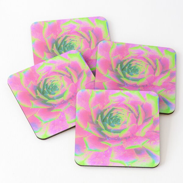 Item preview, Lime Green and Pink Succulent Sedum Rosette designed and sold by myrubiogarden.