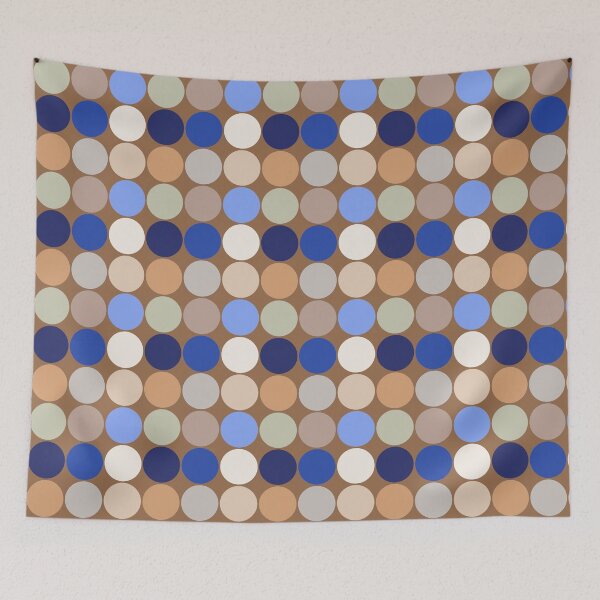 Item preview, Mid-Century Giant Dots, Taupe, Beige and Blue  designed and sold by Marymarice.