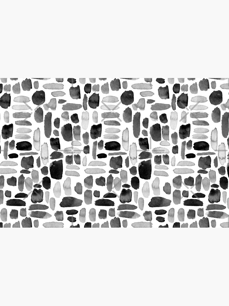 Watercolor Paint Brush Stroke Pattern - Black, White, Gray by annieparsons