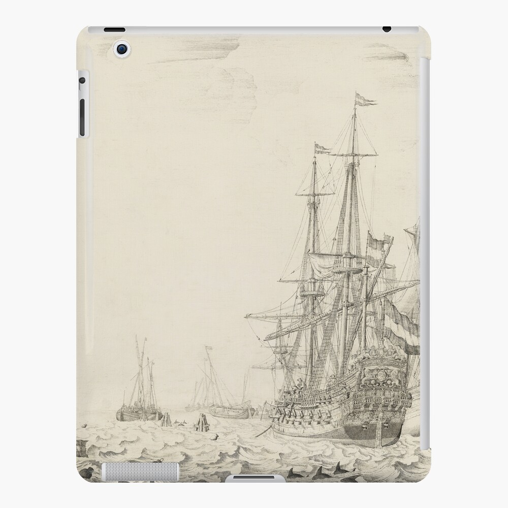 Dutch Ships near the Coast Oil Painting by Willem van de Velde the Elder iPad Case & Skin
